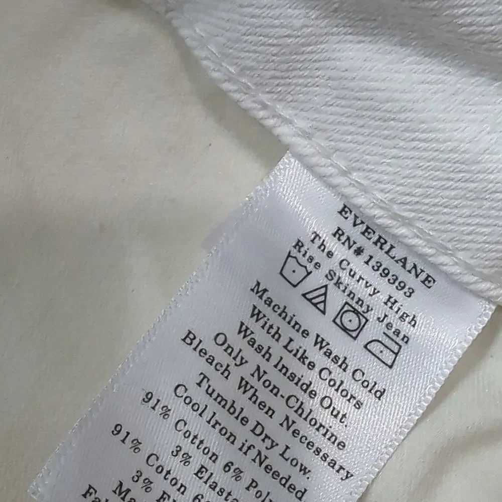 Everlane Jeans Womens 28 White  Curvy High Rise‎ Skinny Jeans